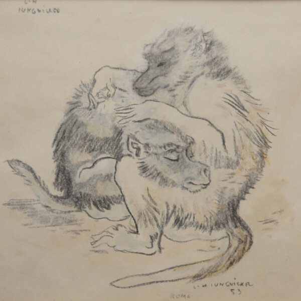 Ludwig Heinrich Jungnickel, Zwei Affen