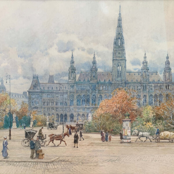 Franz Kopallik, Reges Treiben vor dem Wiener Rathaus