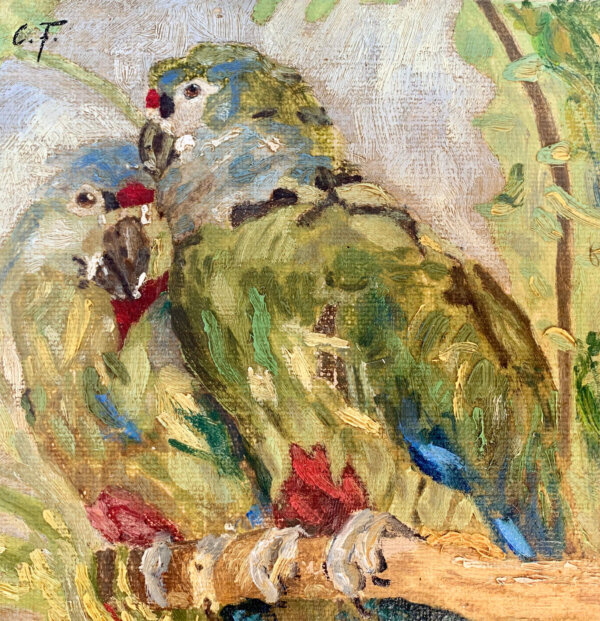 Carl Fahringer, Zwei grüne Papageien