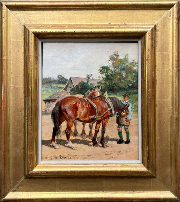 Julius von Blaas, Bauer mit zwei Pferden