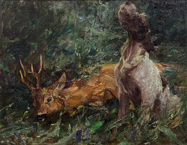 Franz Xaver von Pausinger, Jagdhund mit Beute