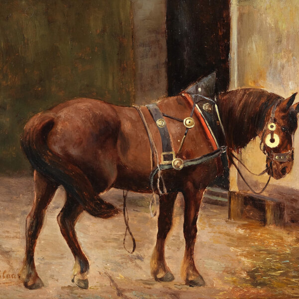 Julius von Blaas, Pferd im Stall
