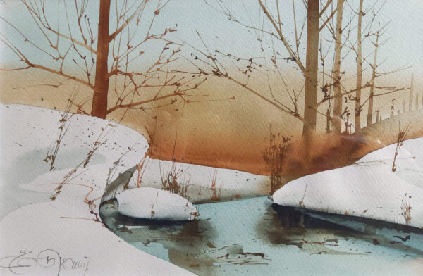Ernst Balluf, Fluss im Winter