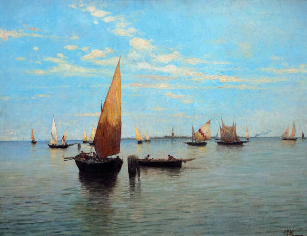 Guglielmo Ciardi, Boote vor Venedig